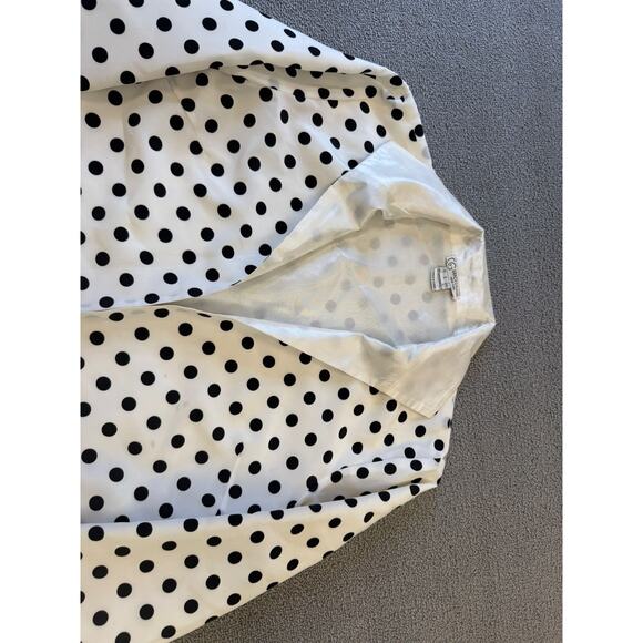 GRACE CHUANG Women's Small Polka Dot Duster Jacket Coat S White Black - Picture 10 of 16